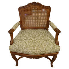 Single Louis XIV Style Caned Bergere