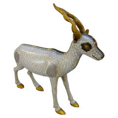 Large Chinese Cloisonné Figure of an Antelope