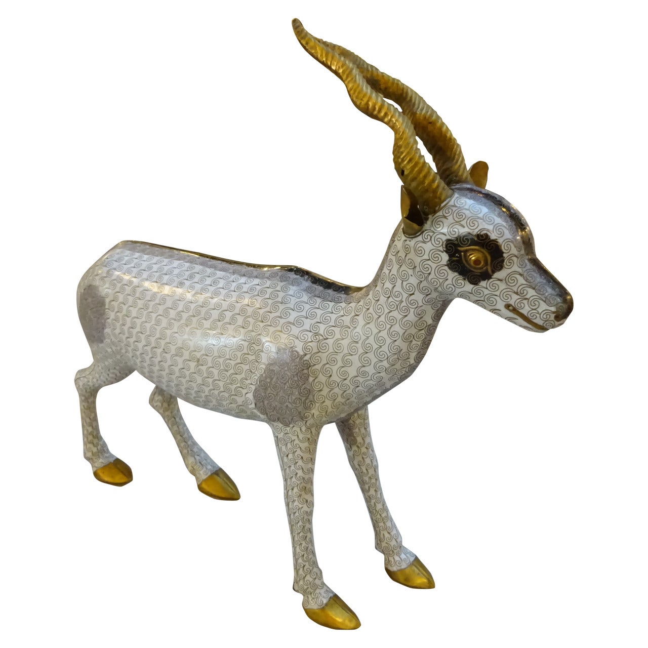 Large Chinese Cloisonné Figure of an Antelope