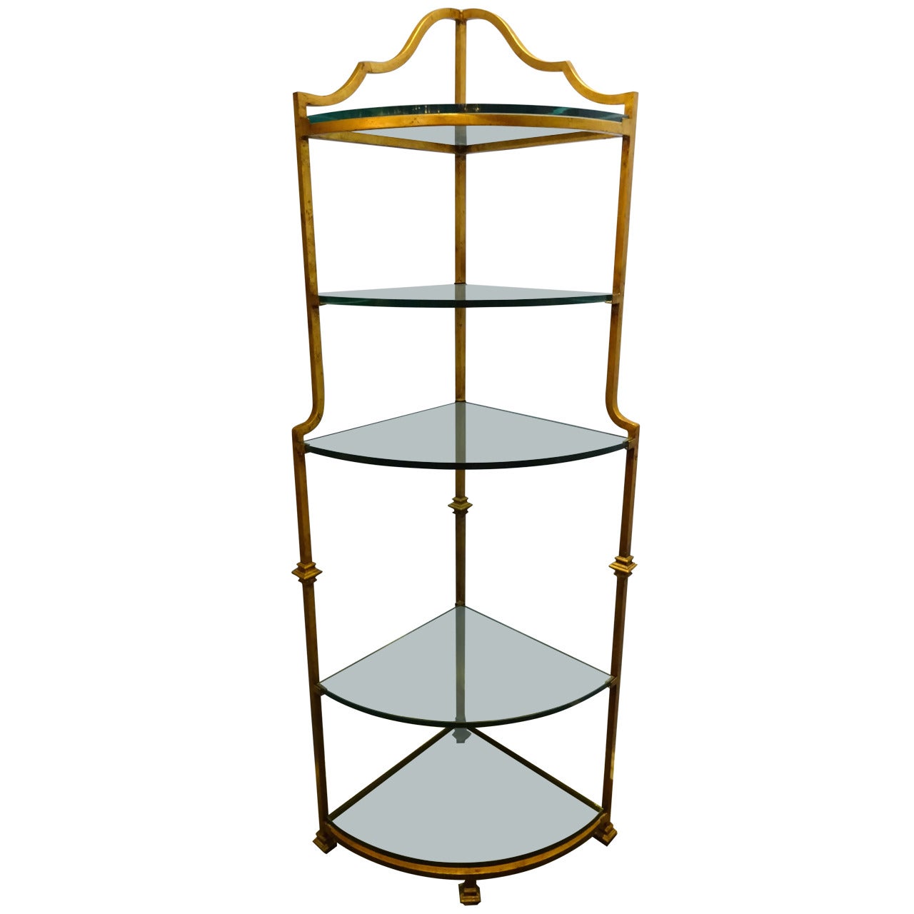 Gilt Metal Corner Etagere