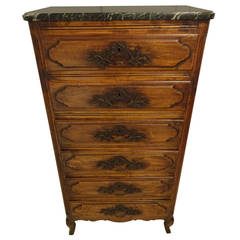 Louis XV Style Walnut Tall Chest