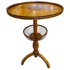 19th Century Biedermeier Yew Wood Side Table