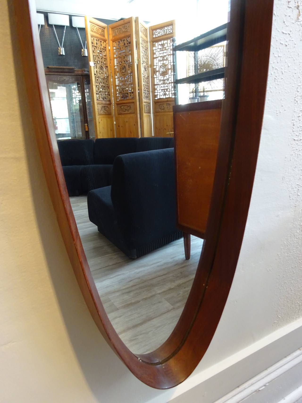 Danish Teak Modern Mirror In Excellent Condition In Oaks, PA