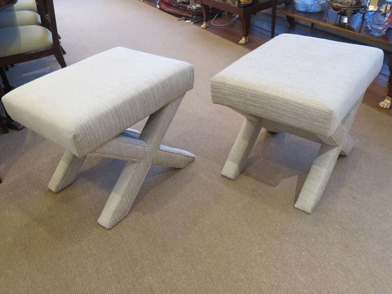 Mid-Century Modern Pair of Iconic Billy Baldwin X Benches
