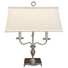 Silverplated Bronze Bouillotte Lamp