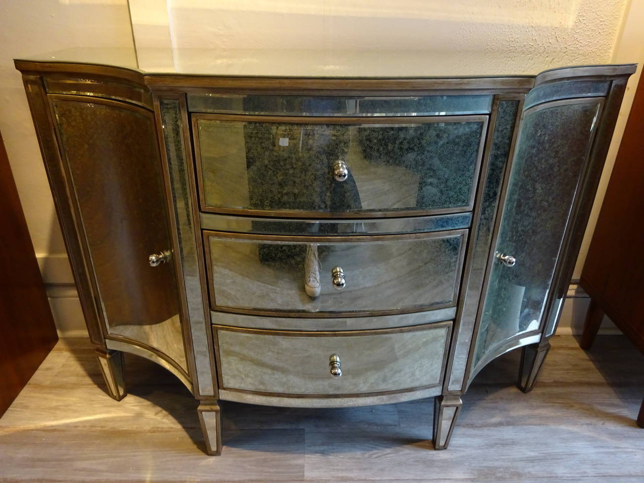 Mirrored Hollywood Regency Style Commode