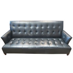 Donghia Black Leather Sofa
