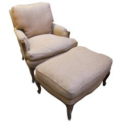 Louis XVI Style Chair and Ottoman