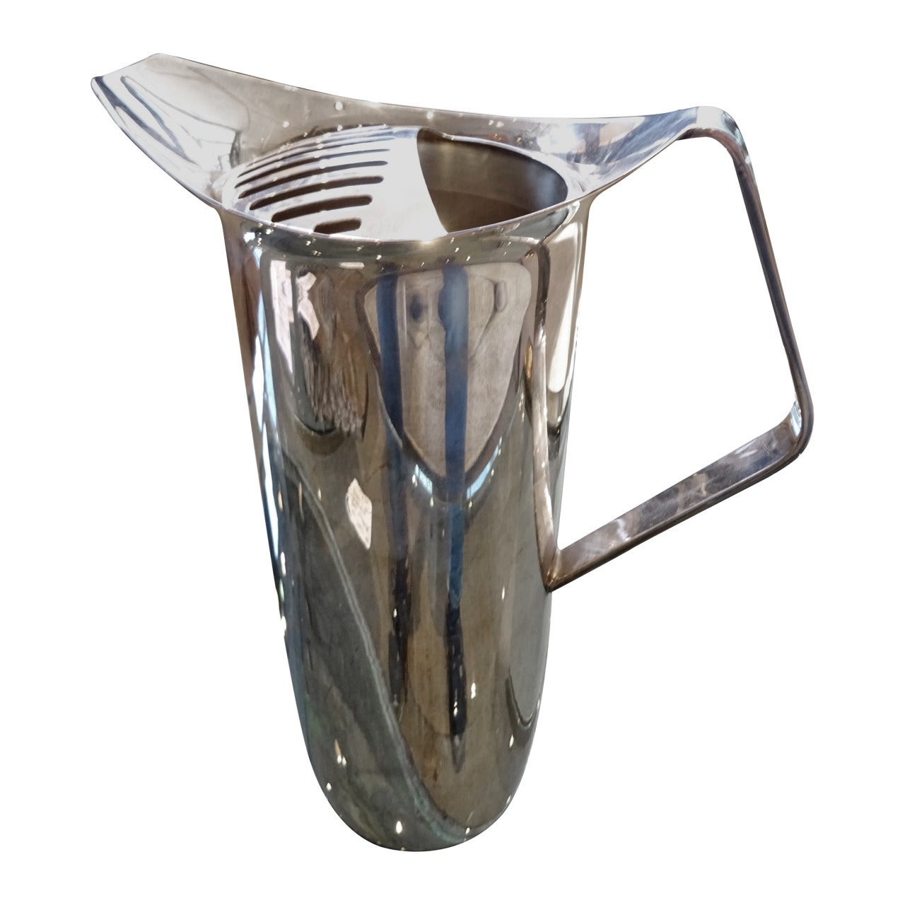 Art Moderne French Silverplated Bar Pitcher