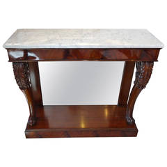 Neoclassic Mahogany and Marble-Top Console