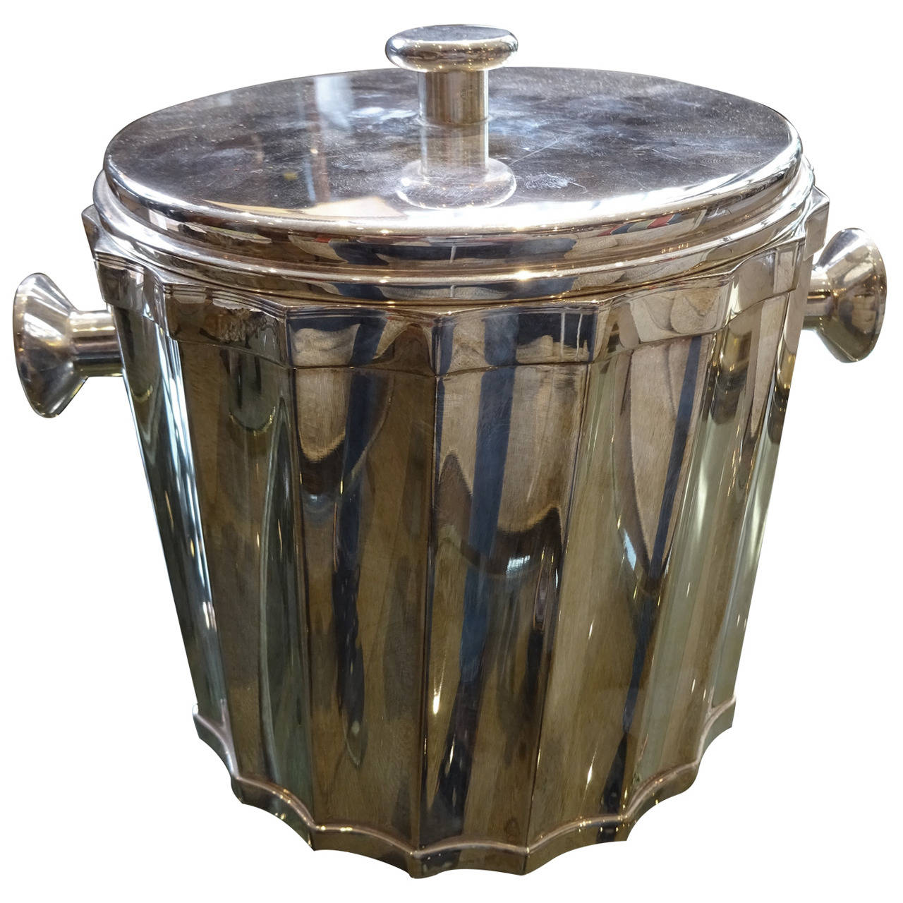 French Art Deco Style Silver Plated Ice Bucket at 1stdibs