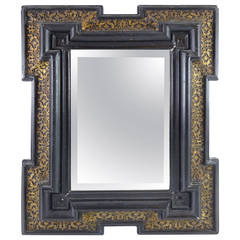 Antique Flemish-Carved Frame with Beveled Mirror