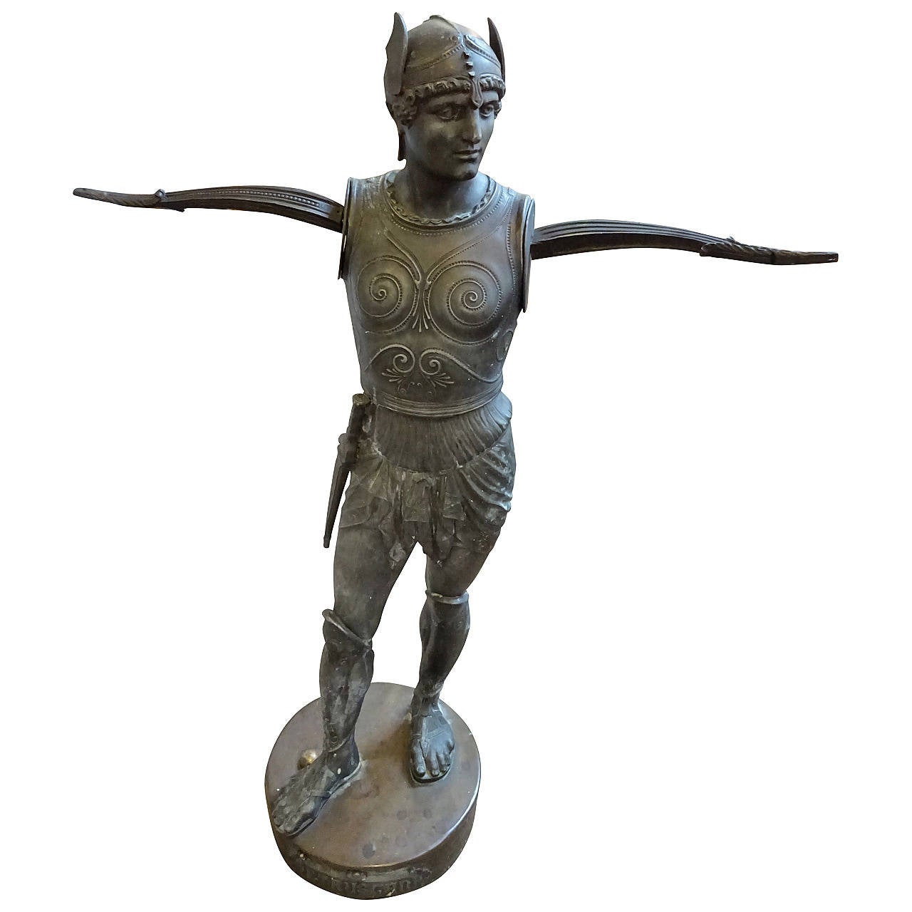 Figure of an Etruscan Warrior as a Towel Rack For Sale