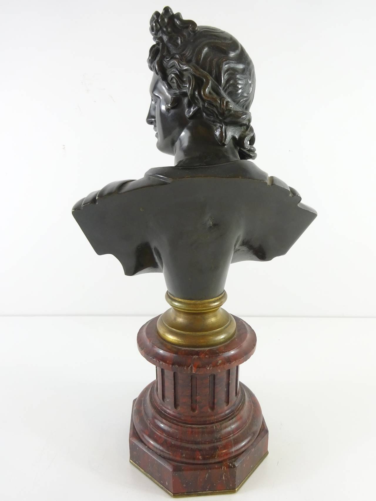 Apollo Belvedere Grand Tour, Bronze Portrait Bust In Good Condition In Oaks, PA