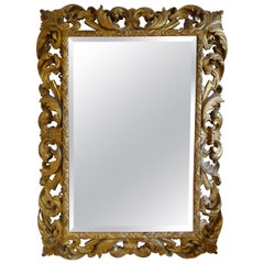 Massive Antique Carved Giltwood Mirror
