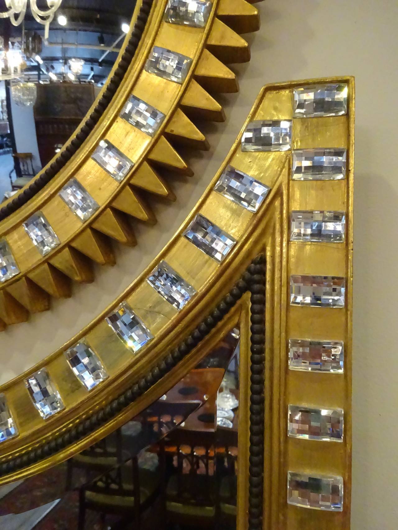 Stunning Hollywood Regency Style Jeweled Mirror