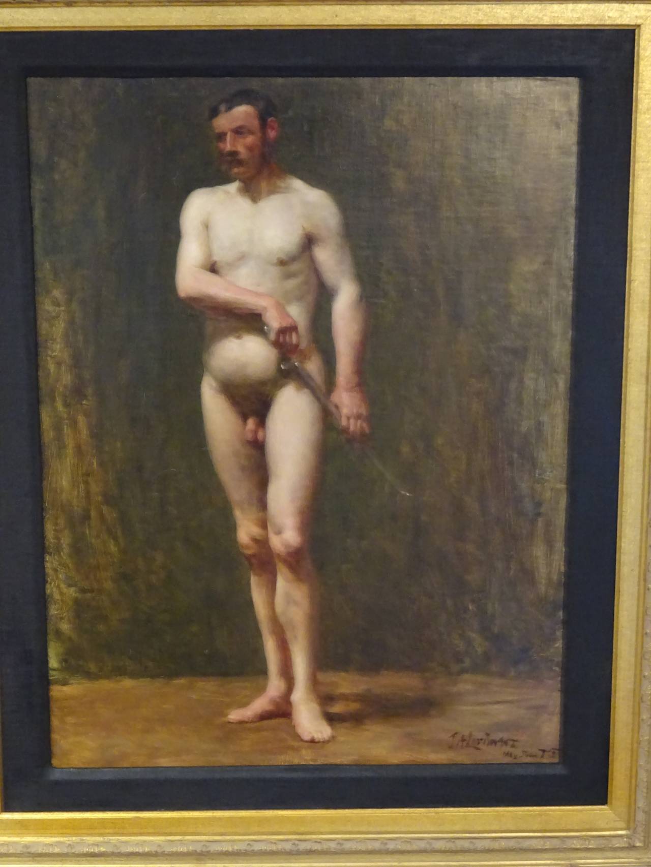 Academic Male Nude- John Henry Lorimer
Scottish, 1846-1936
Oil On Canvas
Signed and Dated Lower Right
