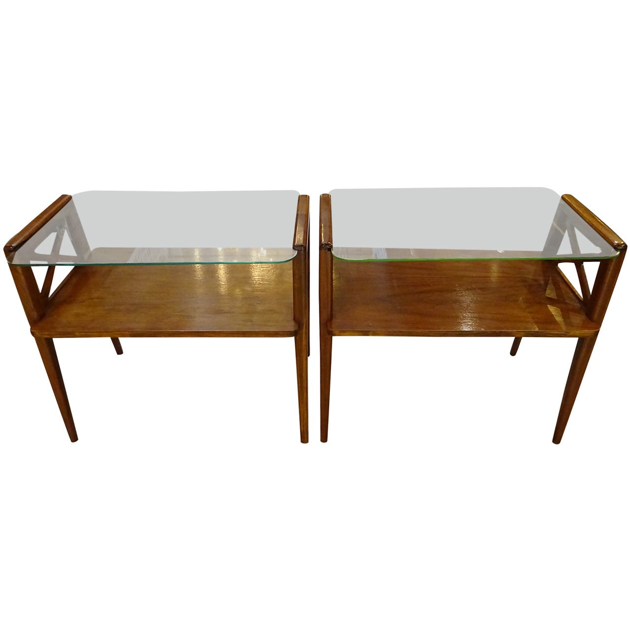 Pair of Tables in the Manner of Jacques Adnet