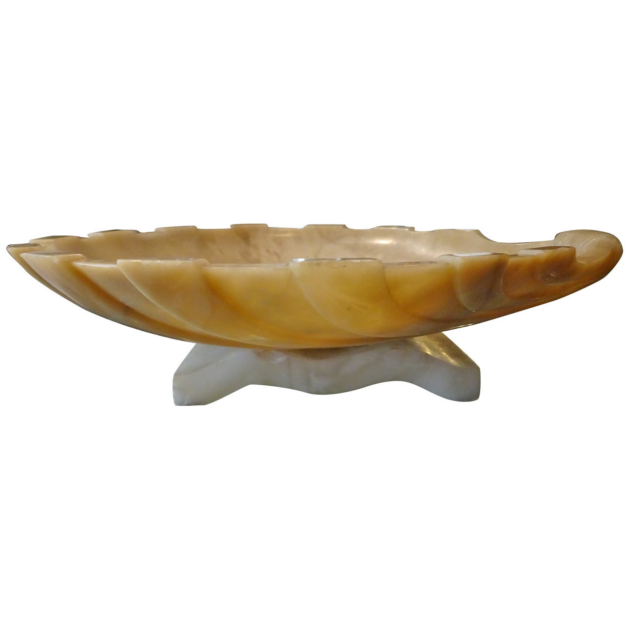 Art Deco Alabaster Shell Dish