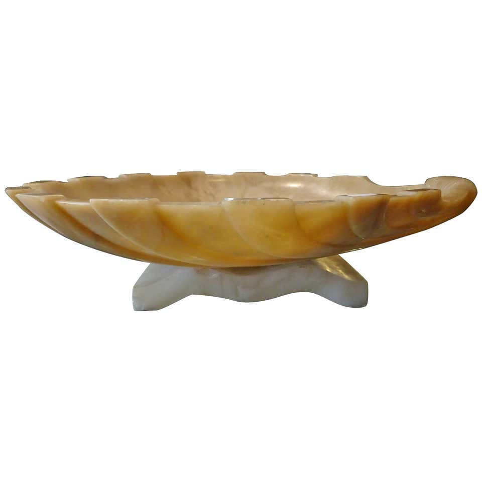 Art Deco Alabaster Shell Dish at 1stDibs