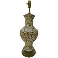 Cinnabar Chinese Style Table Lamp