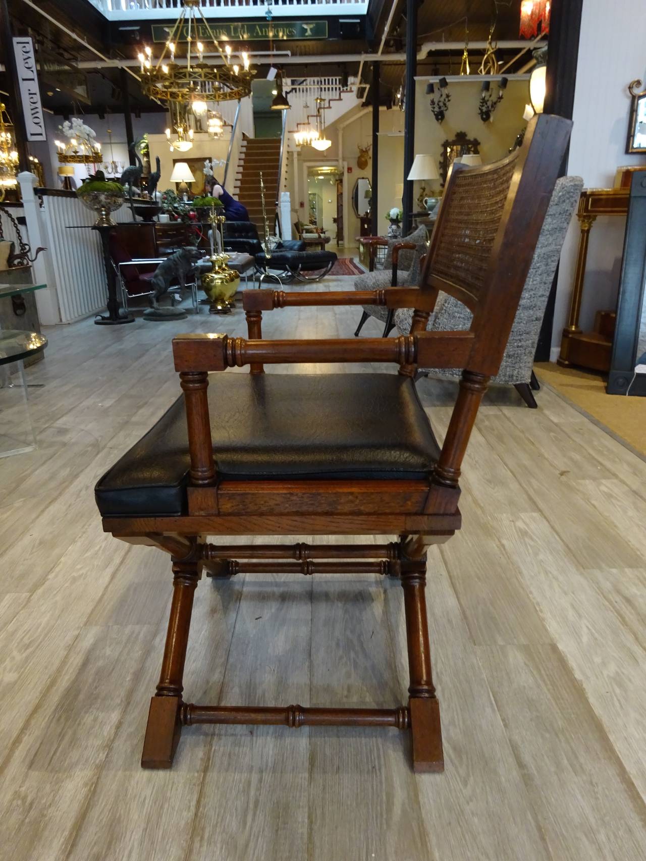 American Pair of Mid-Century Campaign Chairs