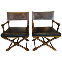 Pair of Mid-Century Campaign Chairs
