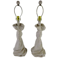 Pair of John Dickenson Style Draped Lamps