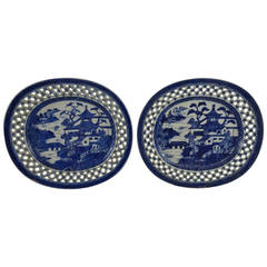 Pair of Reticulated Nanking Platters