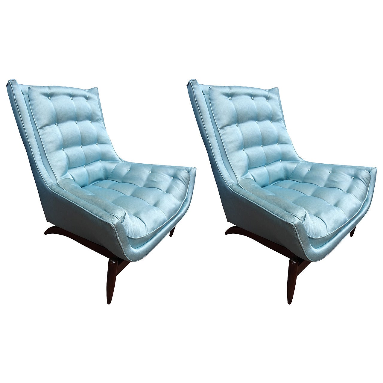 Pair of Mid-Century Kagan Style Lounge Chairs For Sale