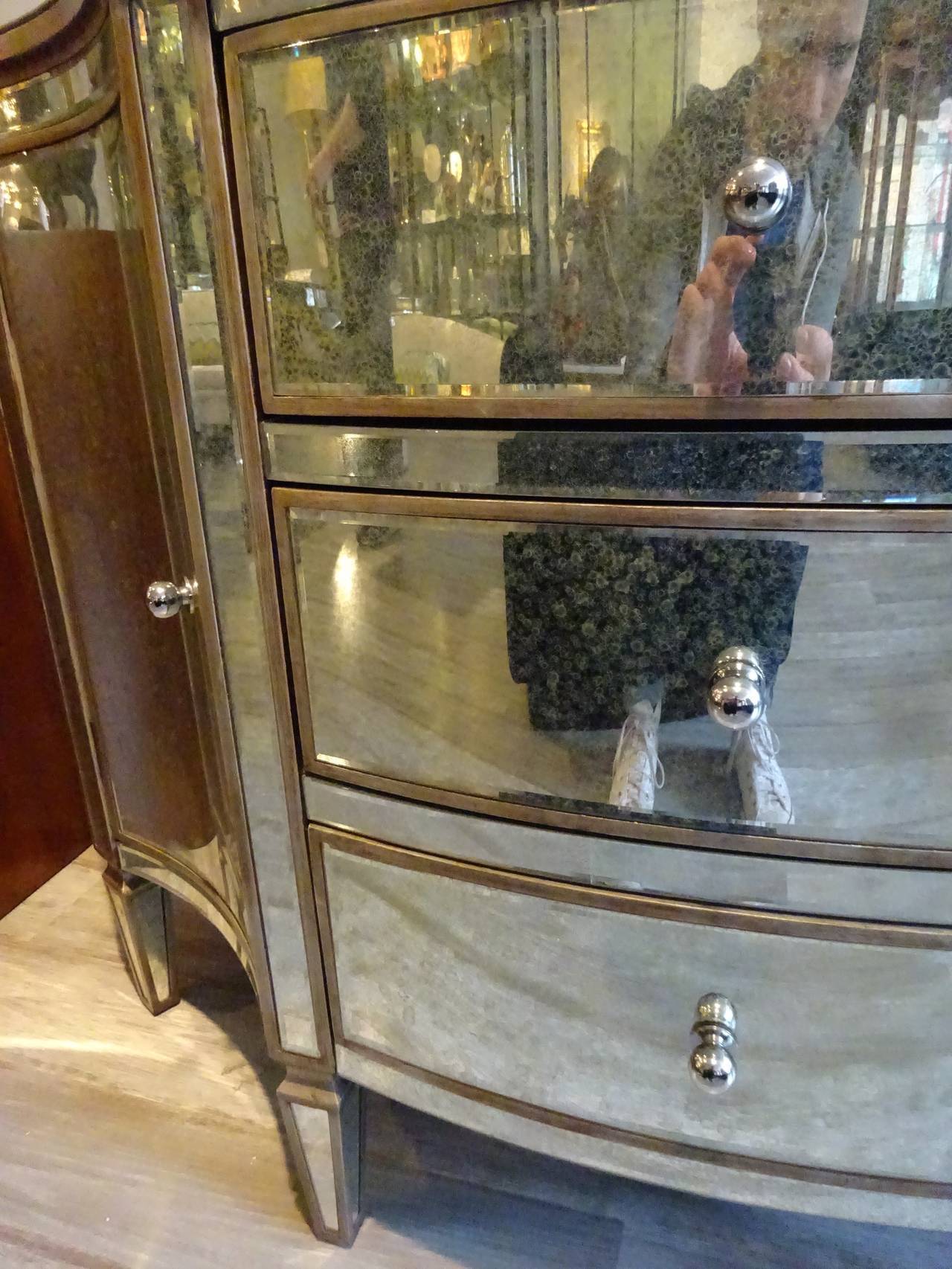 Hollywood Regency Style Mirrored Commode (2) For Sale at 1stdibs