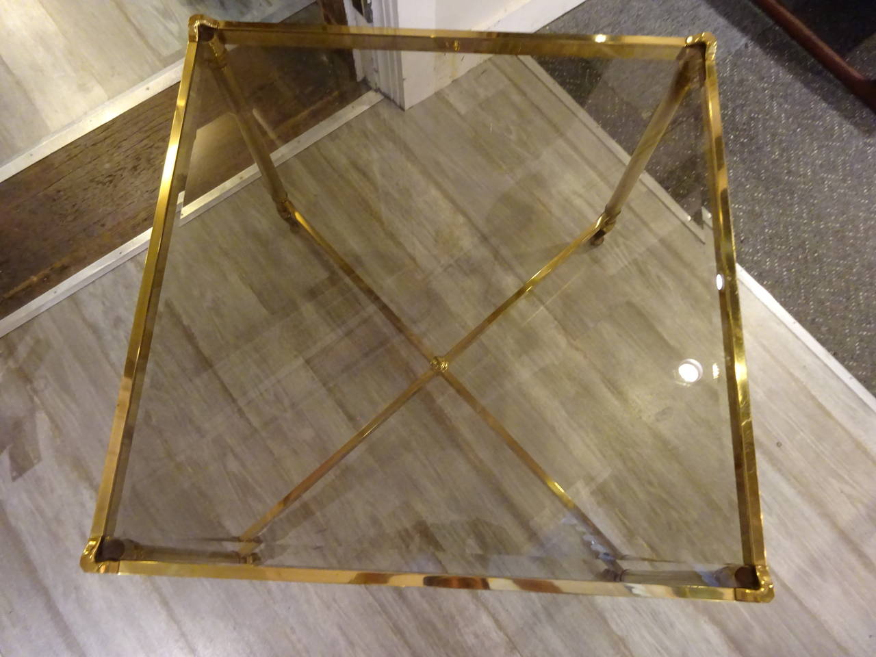 Mid-Century Modern Pair of Large Mastercraft Brass Side Tables