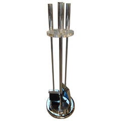 Lucite and Chrome Fire Set by Alessandro Albrizzi