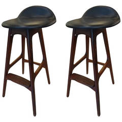 Pair of Erik Buch Rosewood Bar Stools