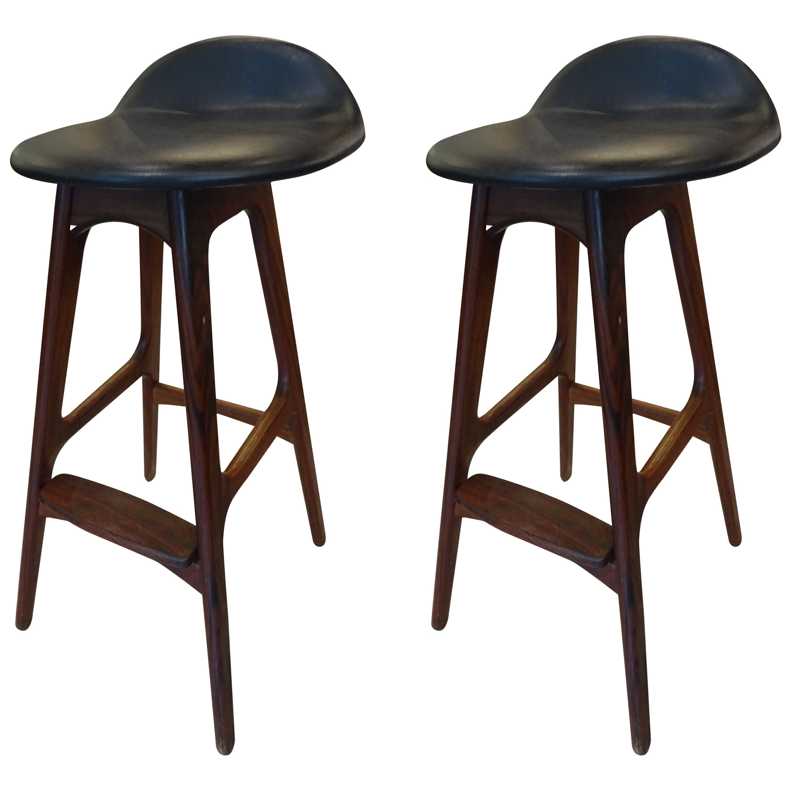 Pair of Erik Buch Rosewood Bar Stools at 1stDibs