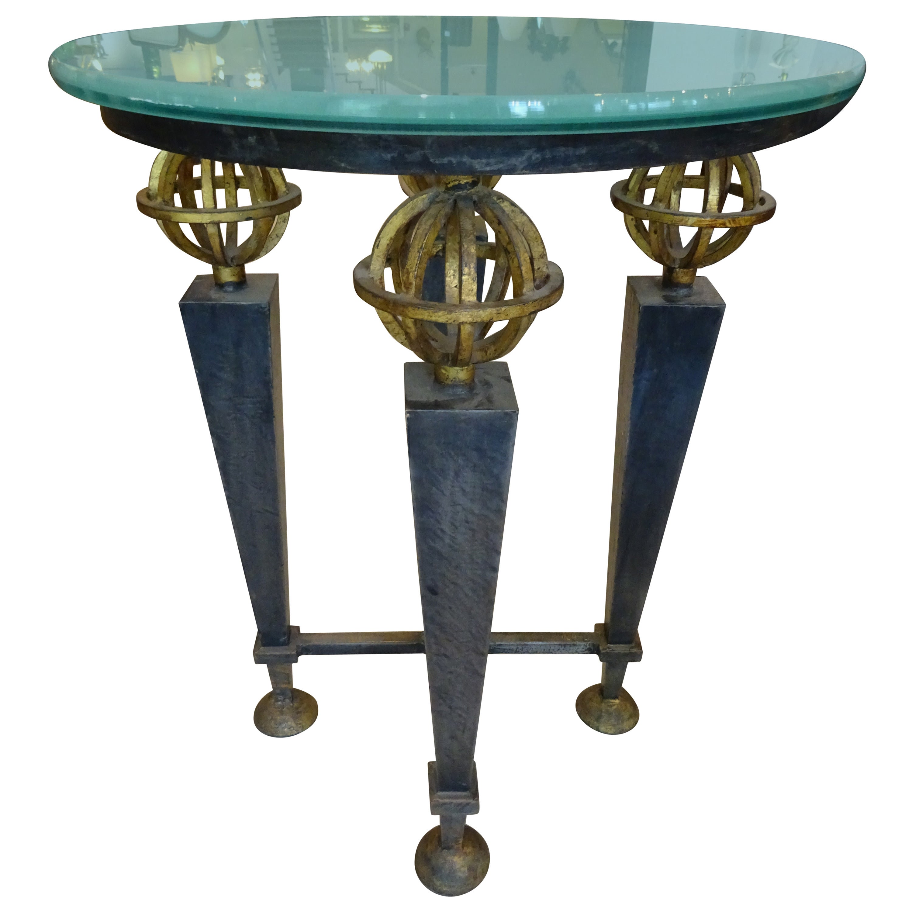 French Neoclassical Gilt Iron Gueridon