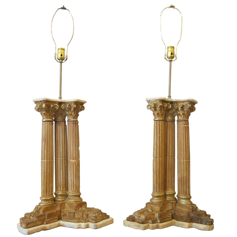 Grand Tour Style Column Lamps