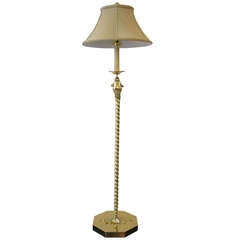 Vintage Whimsical Frog Motif Brass Floor Lamp