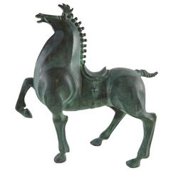 Bronze Cubist Horse Sculpture