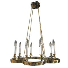 Brass Chandelier in the Manner of Tommi Parzinger