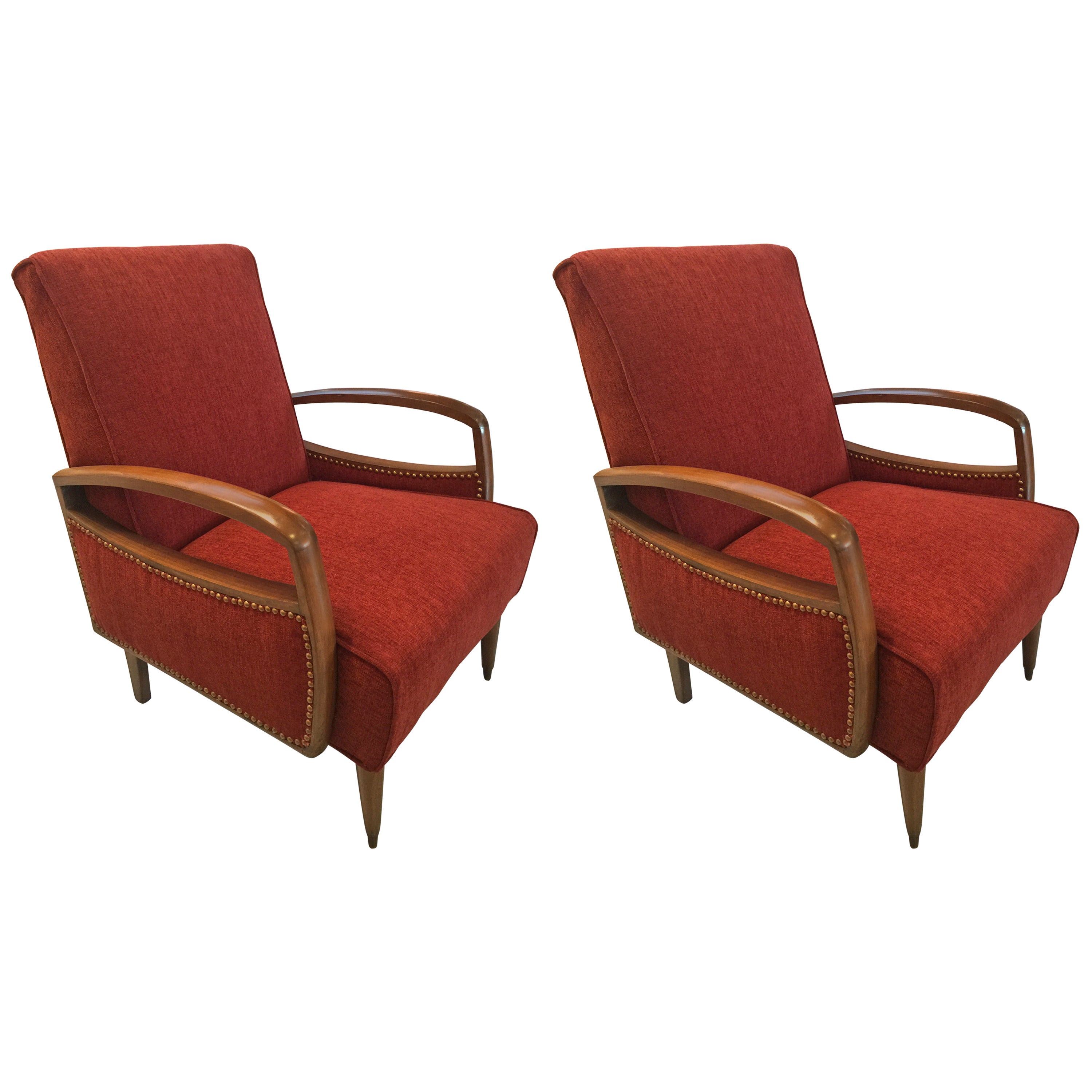 Pair of Austrian Art Deco Club Chairs