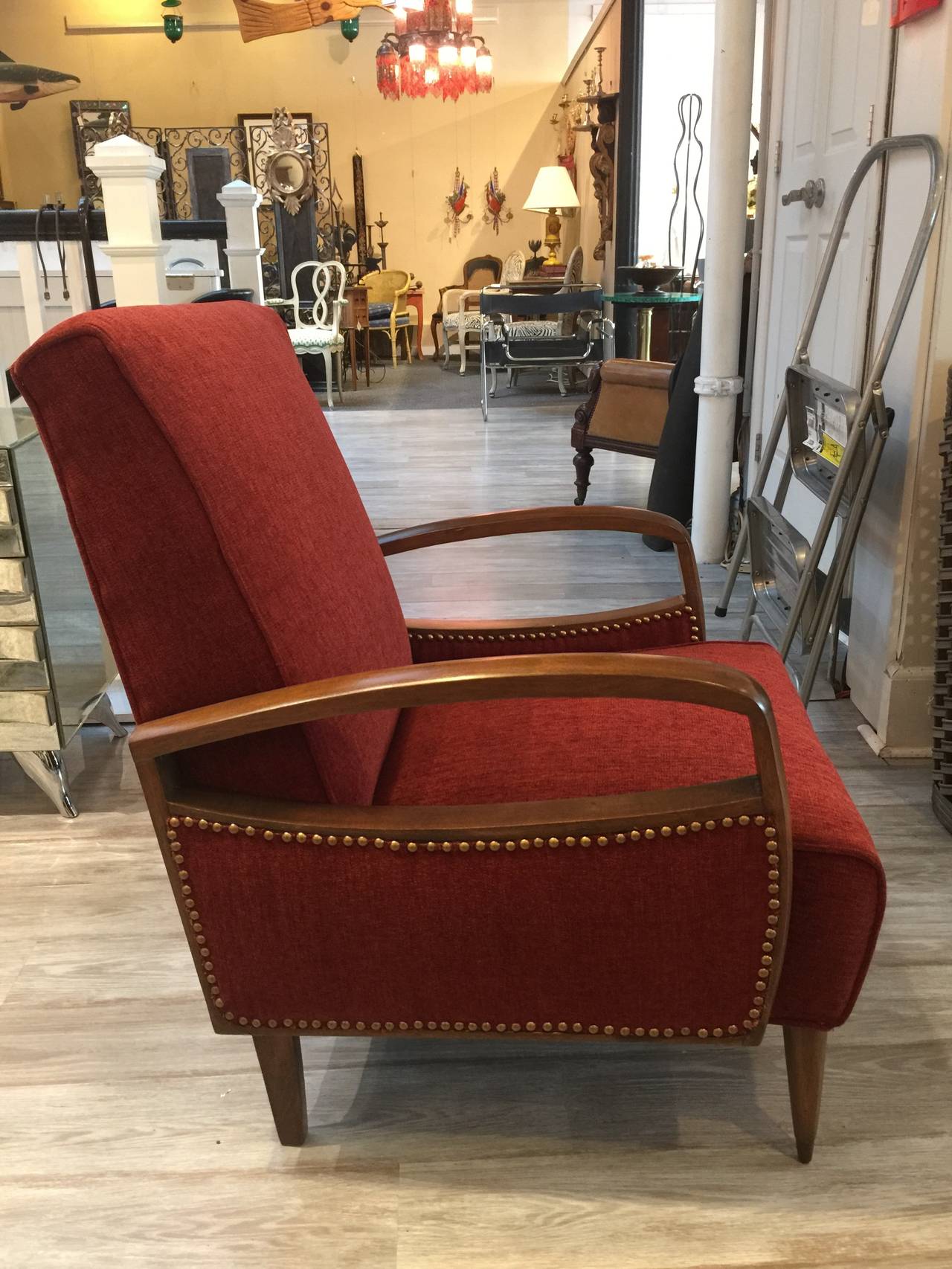 Pair of Austrian Art Deco Club Chairs In Excellent Condition In Oaks, PA