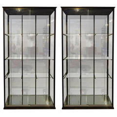 Two Antique Neoclassic Bronze Showcases