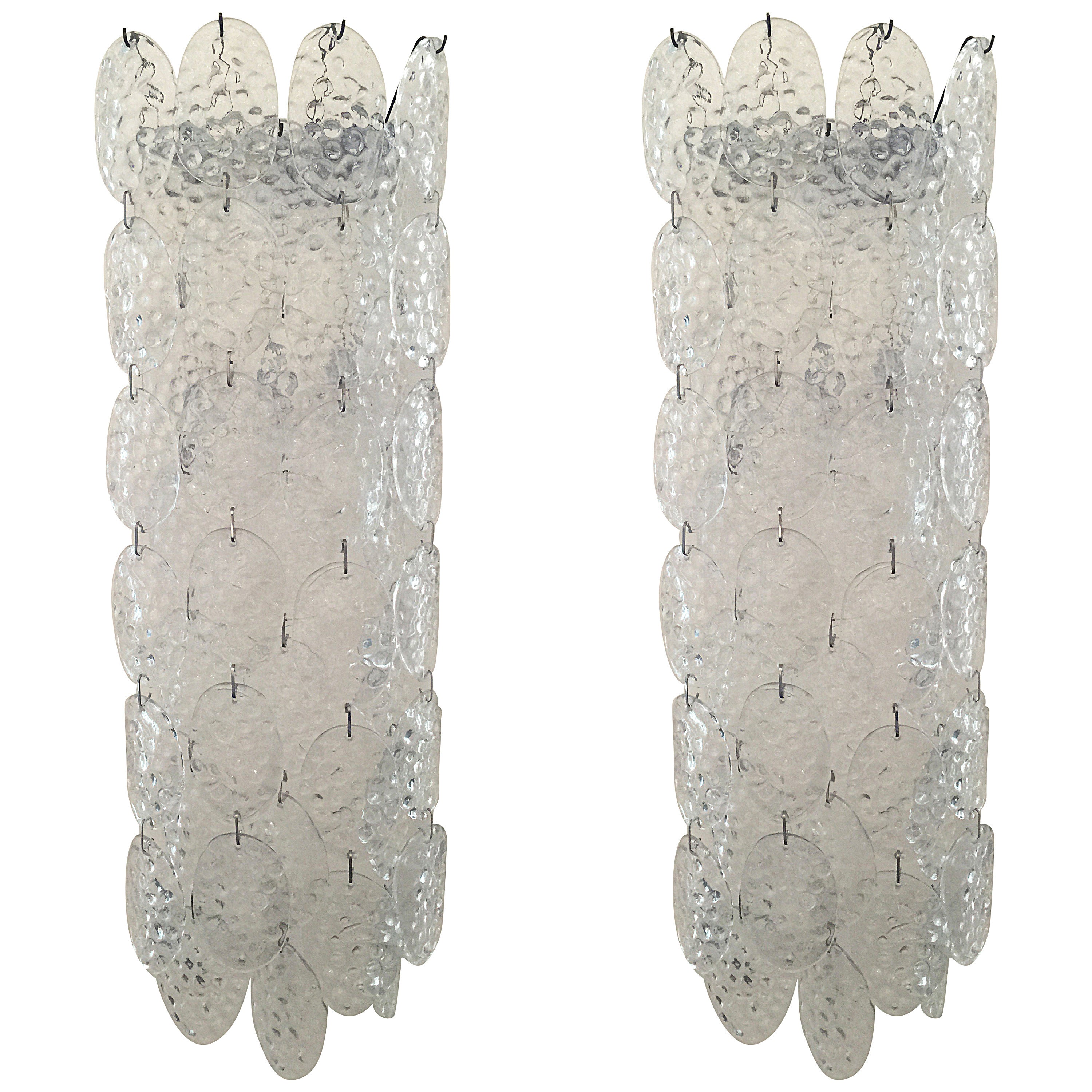Large Pair of Vistosi-Torcello Cascading Sconces