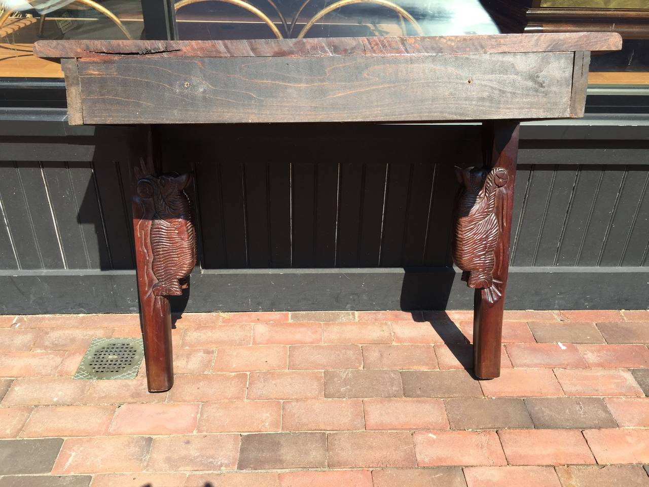 Pair of Black Forest Bear Motif Consoles In Good Condition For Sale In Oaks, PA