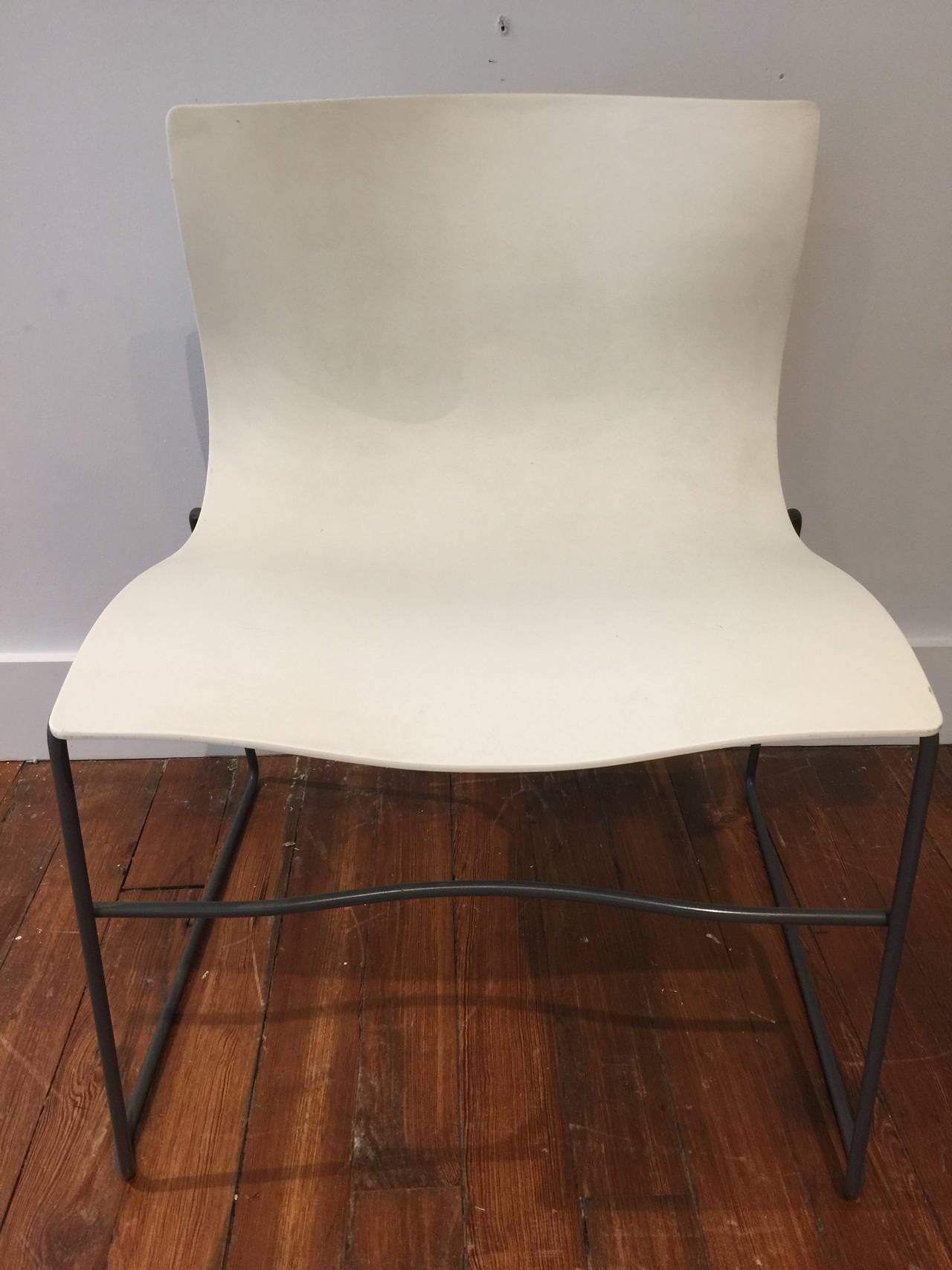 Four Knoll Vingelli Handkerchief Chairs, of typical form and stackable. 

Provenance: Acquired from the estate of a designer who designed furniture for knoll. These were originally office chairs in the Vignelli office.