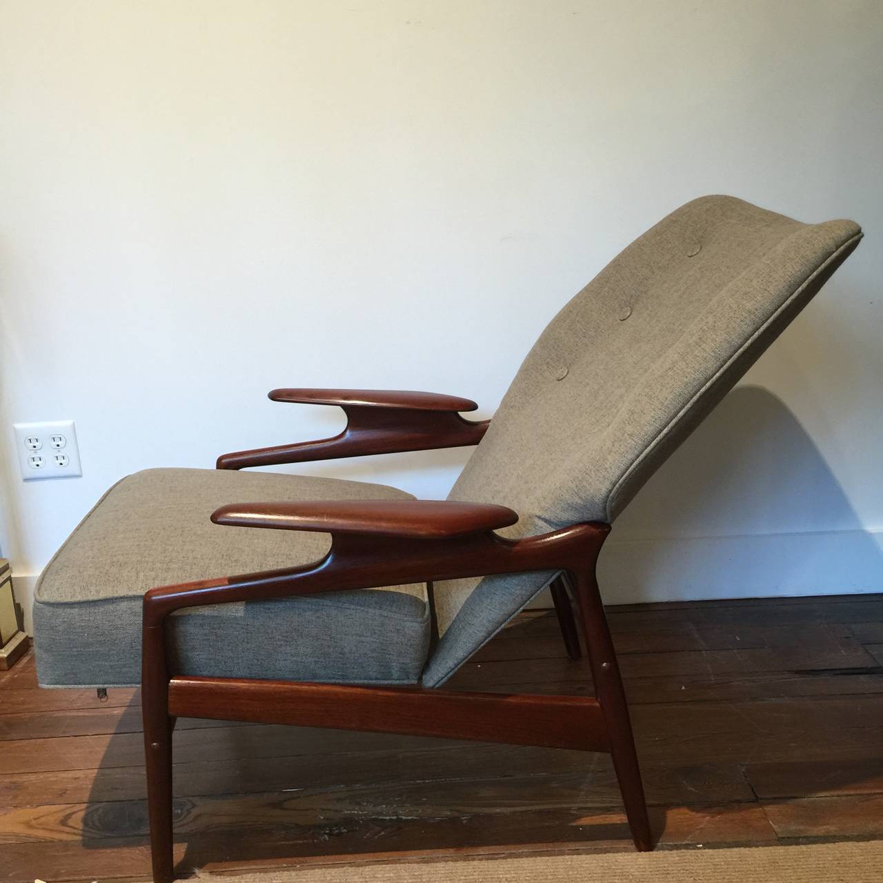 Mid-Century Modern Finn Juhl Style Lounge Chair and Ottoman