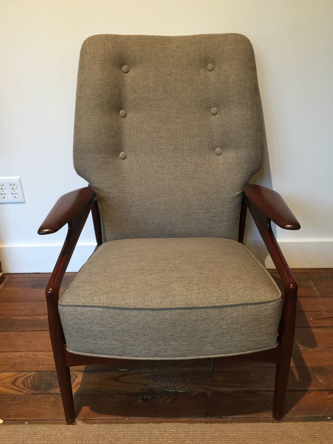 Finn Juhl Style Lounge Chair and Ottoman In Excellent Condition In Oaks, PA