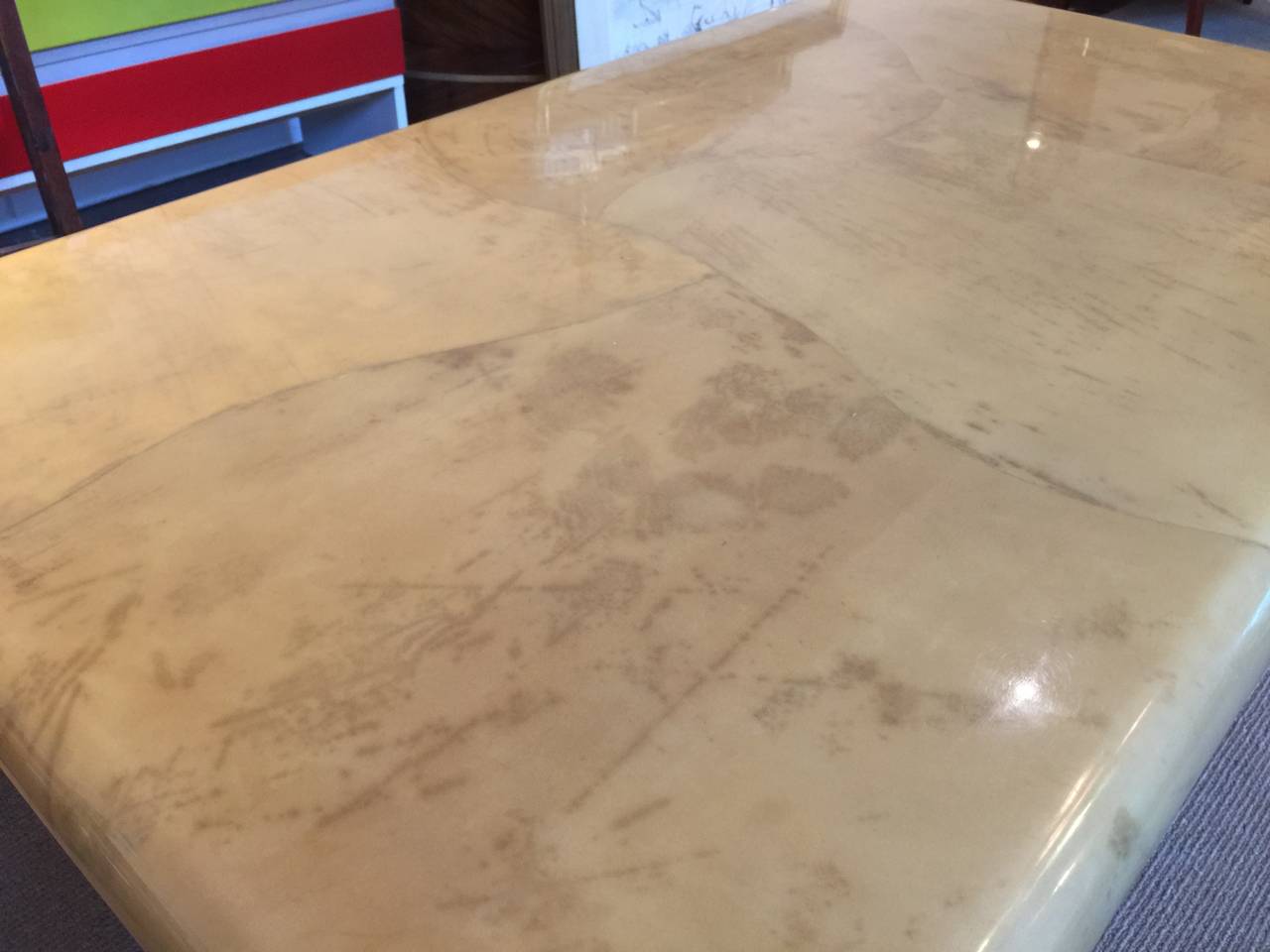 American Goatskin Cocktail Table in the Manner of Karl Springer For Sale