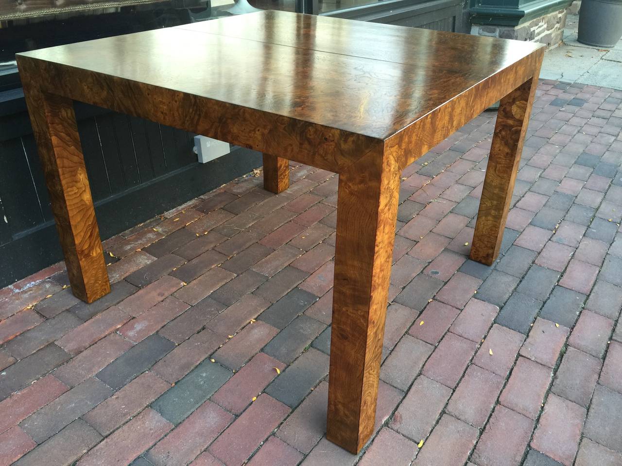 Gorgeous Burl Wood Dining Table by Milo Baughman for Thayer Coggin In Excellent Condition In Oaks, PA